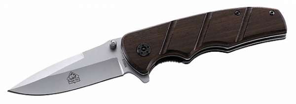 Puma TEC Einhandmesser, AISI 420, Zebra-Wood, Clip