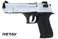 Vorschau: RETAY Big Fifty Schreckschuss Pistole 9 mm P.A.K Vollmetallausführung Chrome-Finish Vorschau: RETAY Big Fifty Schreckschuss Pistole 9 mm P.A.K Vollmetallausführung Chrome-Finish