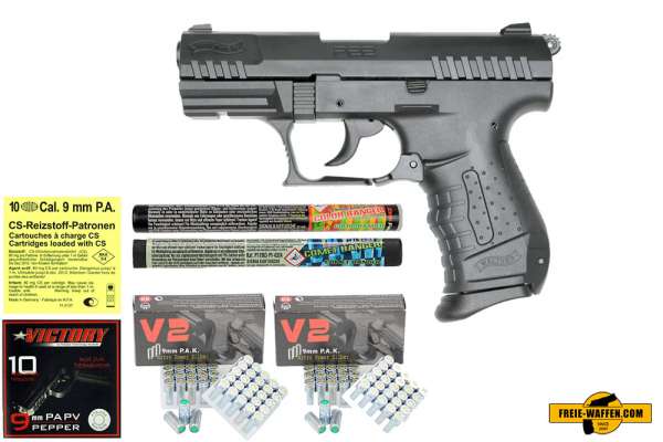 Walther P22 Ready -Komplett Set -Schreckschuss- / Reizstoff- / Signal- / Gas- Pistole