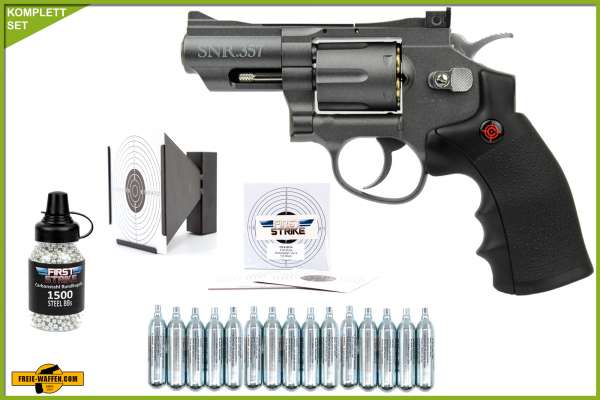 Luftpistole Typ Co2 Revolver 4,5mm BB (.177) und Diabolo Crosman Paketangebot Bundle