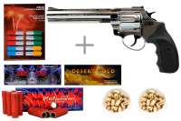 Schreckschuss Silvester Set Starter Zoraki R1 6" Revolver Chrom + 200 Teile Schreckschuss Silvester Set Starter Zoraki R1 6" Revolver Chrom + 200 Teile