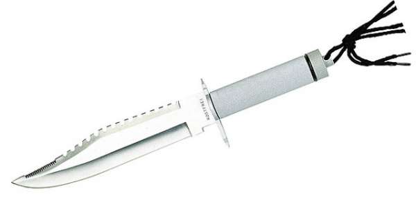 Herbertz Überlebensmesser, AISI 420, Ganzmetall, Lederscheide