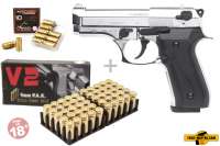 Schreckschuss Set: Ekol Firat Compact Chrom + 50 Platz- / + 10 Pfefferpatronen 9mm P.A.K. Schreckschuss Set: Ekol Firat Compact Chrom + 50 Platz- / + 10 Pfefferpatronen 9mm P.A.K.