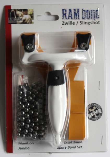 RAMbone 2.0 weiß – TBG-Single Kit, Zwille, Slingshot, Schleuder, schwarz