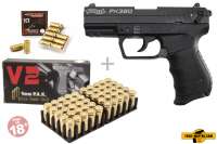 Walther PK380 Schwarz/ brüniert Schreckschuss Set + 50 Platzpatronen + 10 CS-Gas Patronen 9mm Walther PK380 Schwarz/ brüniert Schreckschuss Set + 50 Platzpatronen + 10 CS-Gas Patronen 9mm