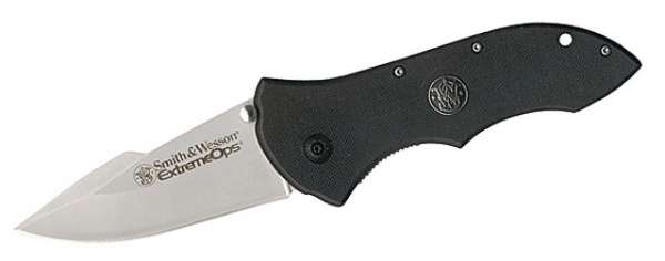 Smith and Wesson Einhandmesser, Stahl 440 C, G-10-Schalen, Gürte