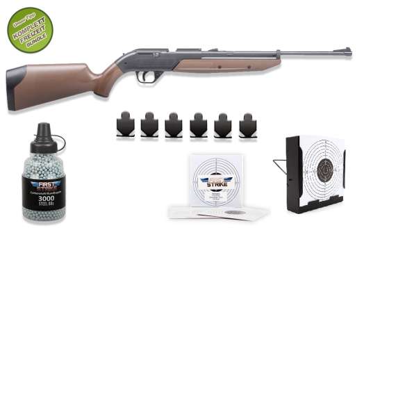 Luftgewehr Komplett Set: Crosman Luftgewehr Pumpmaster 760 braun, Kugelfangkasten & Zubehör