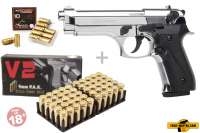 Schreckschuss Set: Ekol Firat Magnum Chrom + 50 Platz- / + 10 Pfefferpatronen 9mm P.A.K. Schreckschuss Set: Ekol Firat Magnum Chrom + 50 Platz- / + 10 Pfefferpatronen 9mm P.A.K.