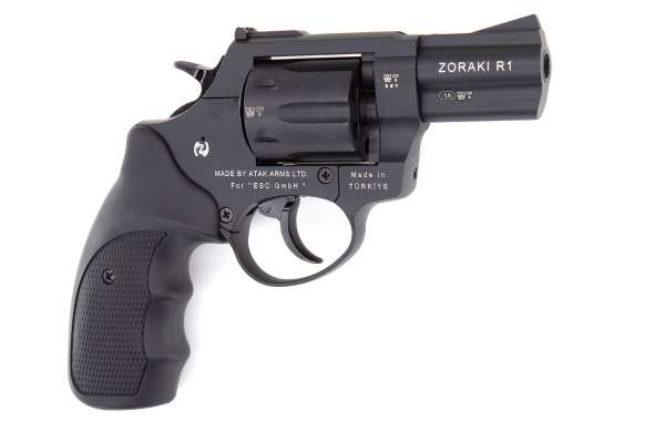Schreckschuss Set: Zoraki Revolver R1 2,5 Zoll Schwarz brüniert + 50 Platz- / + 10 Pfefferpatron
