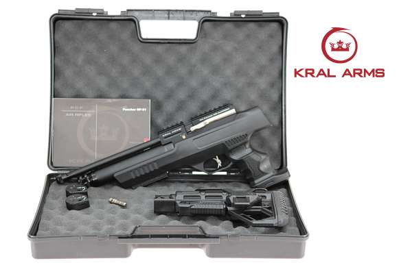 Kral Arms Puncher NP-01 PCP Pressluftpistole Kal. 4,5mm Diabolo mit 14-Schuss Magazin schwarz
