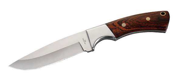 Herbertz Gürtelmesser, AISI 420, Pakkaholz, Edelstahlbacken, Led
