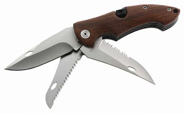 Herbertz Taschenmesser, mit 3 Klingen, AISI 420, Bocote-Holz