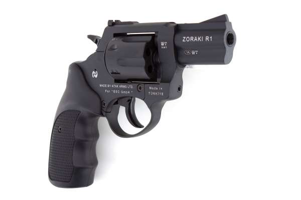 Schreckschuss Set: Zoraki Revolver R1 2,5 Zoll Schwarz brüniert + 50 Platz- / + 10 Pfefferpatron