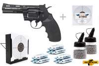 Co² Pistole Komplettset: Swiss Arms 357-4" NBB, Kugelfangkasten & Zubehör Co² Pistole Komplettset: Swiss Arms 357-4" NBB, Kugelfangkasten & Zubehör