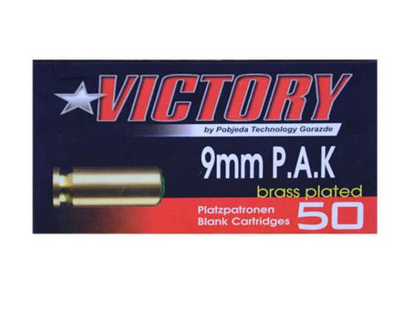 Platzpatronen 9mm P.A.K. Victory Max-Brass vermessingt