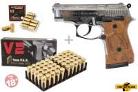 Schreckschuss Set: Zoraki 914 Chrom graviert + 50 Platz- / + 10 Pfefferpatronen 9mm P.A.K. Schreckschuss Set: Zoraki 914 Chrom graviert + 50 Platz- / + 10 Pfefferpatronen 9mm P.A.K.