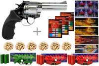 Schreckschuss Silvester Set XXL Zoraki R1 4,5" Revolver Chrom + 600 Teile Schreckschuss Silvester Set XXL Zoraki R1 4,5" Revolver Chrom + 600 Teile