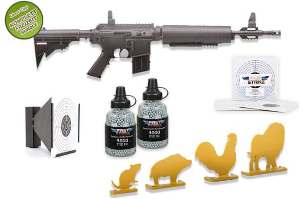 Crosman Modell M4 - 177 schwarz - Komplett Paket - Freizeit Schießsport Set
