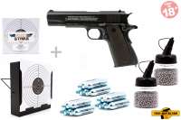 Co² Pistole Set: Crosman Remington 1911 RAC + Kugelfangkasten + 100 Zielscheiben + 15 Co² Kapseln + Co² Pistole Set: Crosman Remington 1911 RAC + Kugelfangkasten + 100 Zielscheiben + 15 Co² Kapseln +
