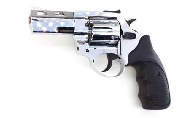 Schreckschuss Set: Zoraki Revolver R1 2,5 Zoll Chrom + 50 Platz- / + 10 Pfefferpatron