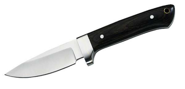 Herbertz Gürtelmesser, Pakkaholz, Edelstahlbacken, Lederscheide