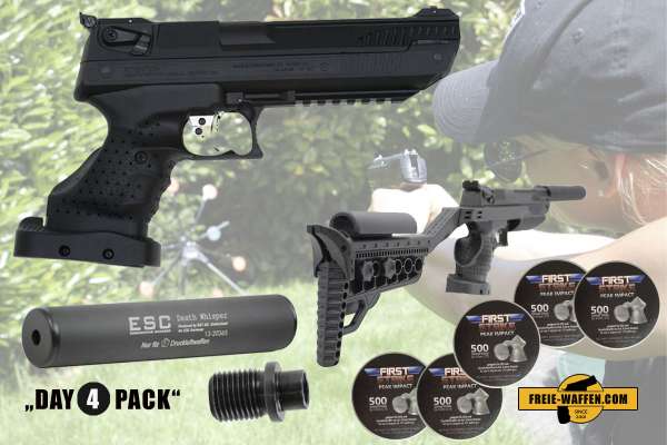 Komplettset: Luftpistole Zoraki HP01 mit Rechtsgriff Kal. 4,5 mm + Zubehör + Munition
