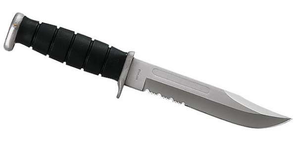 Gürtelmesser, Bowie-Klinge, AISI 420, Kraton-Griff, 17,5 cm