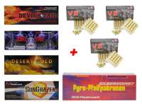 Silvester Pyro Munition - Set: 130 Teile Zink Feuerwerk + 150 Schuss Platzpatronen Silvester Pyro Munition - Set: 130 Teile Zink Feuerwerk + 150 Schuss Platzpatronen