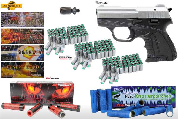 Schreckschuss Silvester Set XXL Zoraki 906 inkl. 150 Stk. Effekt + 150 Stk. 9mm P.A.K.