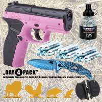 Komplettset: Crosman Luftpistole C11 4,5mm Pink Wild Cat + Munition + Zielscheiben + Taschenmesser B Komplettset: Crosman Luftpistole C11 4,5mm Pink Wild Cat + Munition + Zielscheiben + Taschenmesser B
