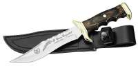 Nieto Bowie-Messer, rostfr., Pakkaholz, Lederscheide, Klinge 18 Nieto Bowie-Messer, rostfr., Pakkaholz, Lederscheide, Klinge 18