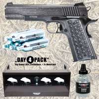 Co² Pistole Komplettset: Sig Sauer 1911 WTP CO2 4,5mm BB (.177) + Stahlrundkugeln + Zielkasten + CO² Co² Pistole Komplettset: Sig Sauer 1911 WTP CO2 4,5mm BB (.177) + Stahlrundkugeln + Zielkasten + CO²
