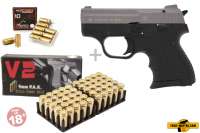 Schreckschuss Set: Zoraki 906 Titan / Schwarz + 50 Platz- / + 10 Pfefferpatronen 9mm P.A.K. Schreckschuss Set: Zoraki 906 Titan / Schwarz + 50 Platz- / + 10 Pfefferpatronen 9mm P.A.K.