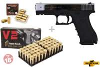 Schreckschuss Set: Zoraki 917 Schwarz / Chrom + 50 Platz- / + 10 Pfefferpatronen 9mm P.A.K. Schreckschuss Set: Zoraki 917 Schwarz / Chrom + 50 Platz- / + 10 Pfefferpatronen 9mm P.A.K.