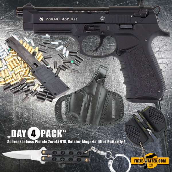 Everydaycarry: Zoraki 918 Schreckschusspistole 9mm P.A.K. Schwarz + Holster + Magazin + Butterfly Everydaycarry: Zoraki 918 Schreckschusspistole 9mm P.A.K. Schwarz + Holster + Magazin + Butterfly