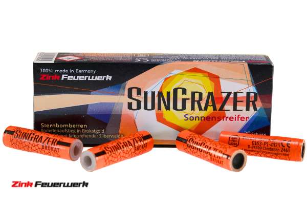 Zink Feuerwerk: SunGrazer, Sonnenstreifer , Sternbombetten, Kaliber: 15 mm, 20 Teile
