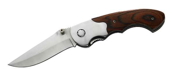 Herbertz Einhandmesser, AISI 420, Pakkaholz-Schalen, Edelstahl-B