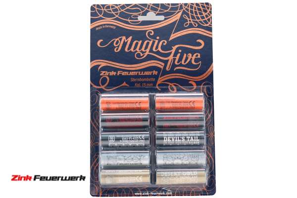 Zink Feuerwerk Magic Five Sternbombetten Kal. 15mm