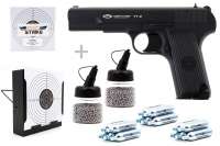 Co² Pistole Komplettset: Gletcher TT-P NBB, Kugelfangkasten & Zubehör Co² Pistole Komplettset: Gletcher TT-P NBB, Kugelfangkasten & Zubehör