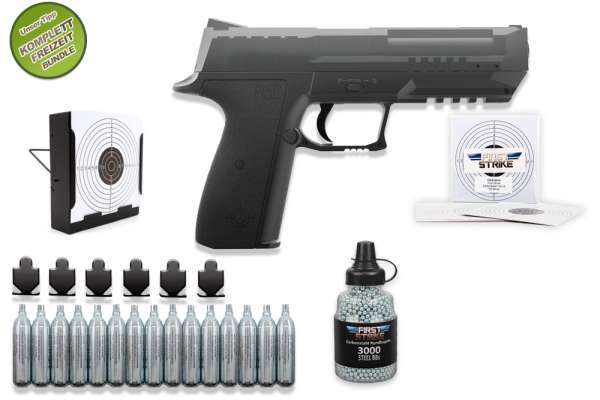 Co² Pistole Komplettset: Crosman Modell P15B, Kugelfangkasten & Zubehör