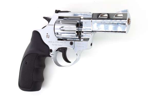 Schreckschuss Set: Zoraki Revolver R1 2,5 Zoll Chrom + 50 Platz- / + 10 Pfefferpatron