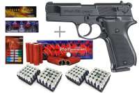 Schreckschuss Silvester Set Walther P88 Schwarz/ brüniert inkl. 100 Stk. Effekt + 100 Stk. 9mm P.A.K. Schreckschuss Silvester Set Walther P88 Schwarz/ brüniert inkl. 100 Stk. Effekt + 100 Stk. 9mm P.A.K.