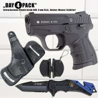 Everydaycarry: Zoraki 906 Schreckschusspistole 9mm P.A.K. Schwarz + Holster + Haller Taschenmesser Everydaycarry: Zoraki 906 Schreckschusspistole 9mm P.A.K. Schwarz + Holster + Haller Taschenmesser