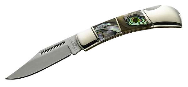 Herbertz Taschenmesser, rostfrei, Abalone-Hefteinlagen, Neusilbe