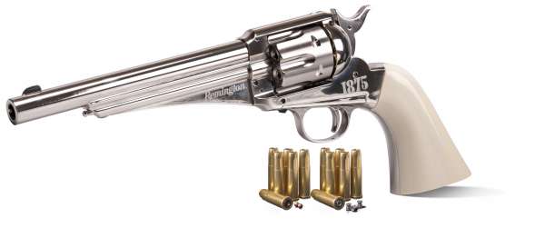 Crosman Remington 1875 CO2 Revolver Kal. 4,5 mm Diabolo und BB nickel Finish