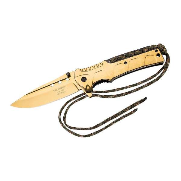 Einhandmesser mit goldfarbener Beschichtung