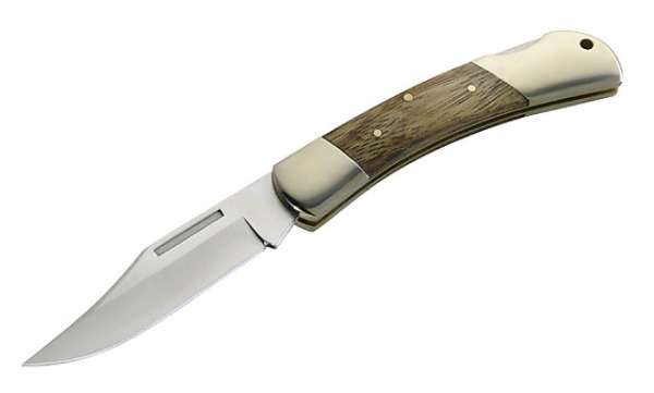 Herbertz Taschenmesser, Stahl 440 C, Zebrano-Holz, Neusilberback