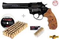 Schreckschuss Set: Zoraki Revolver R1 6 Zoll Schwarz glänzend/ HG + 50 Platz- / + 10 Pfefferpatronen Schreckschuss Set: Zoraki Revolver R1 6 Zoll Schwarz glänzend/ HG + 50 Platz- / + 10 Pfefferpatronen