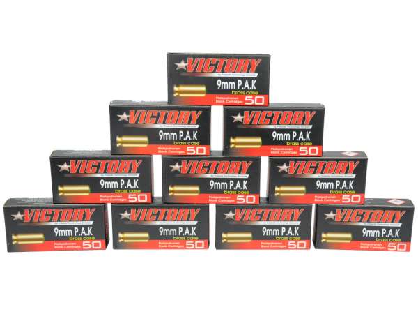 Platzpatronen Victory Pobjeda Kaliber 9 mm P.A.K. Messinghülse Sparset 500