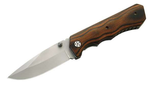 Herbertz Einhandmesser, AISI 420, Pakkaholz-Schalen